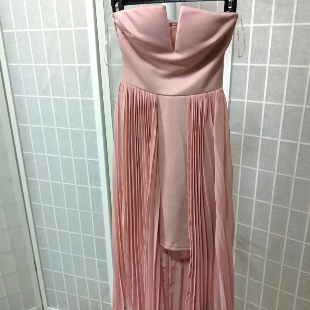 Rare London Bardot Pleet Skirt Mini Dress